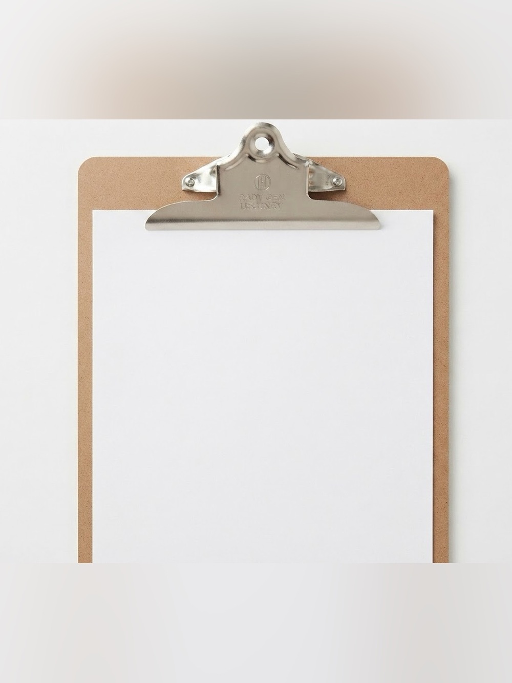 Jot Clipboard Brown Hardboard Masonite Standard Silver Clip Organize Office Tool